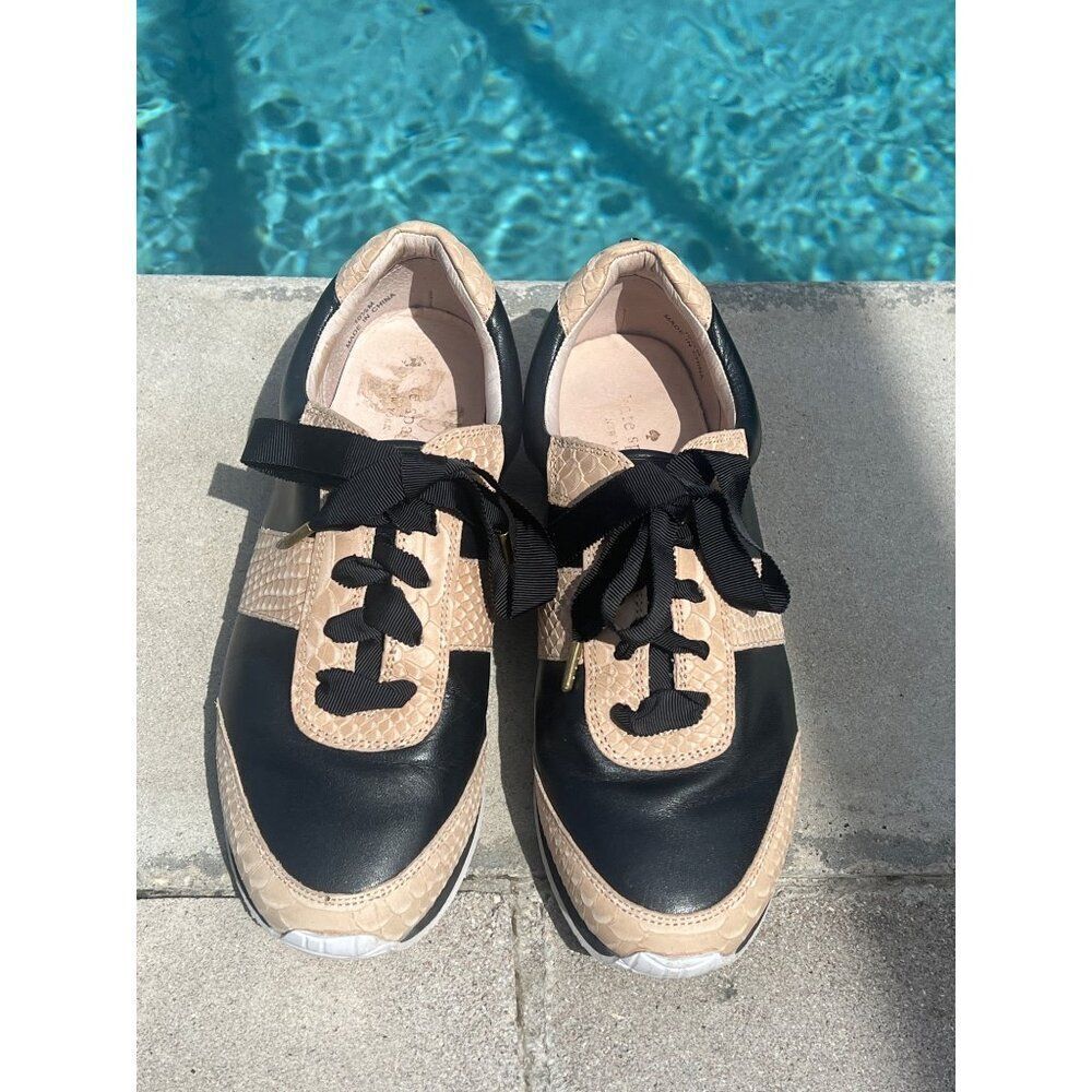 Kate Spade Women Black Tan Fashion Sneakers Size 10.5